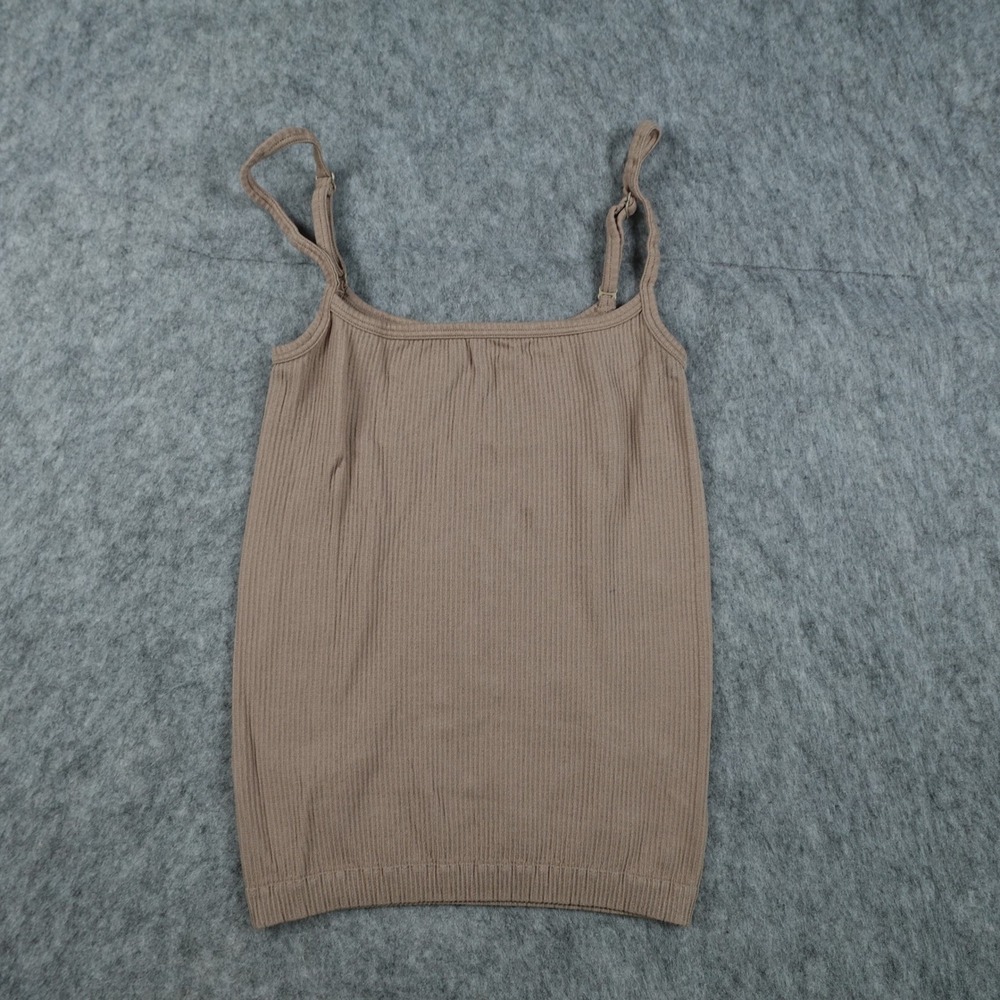 Skims Top Women S/M Brown Ribbed Seamless Spaghetti Strap Camisole Tank